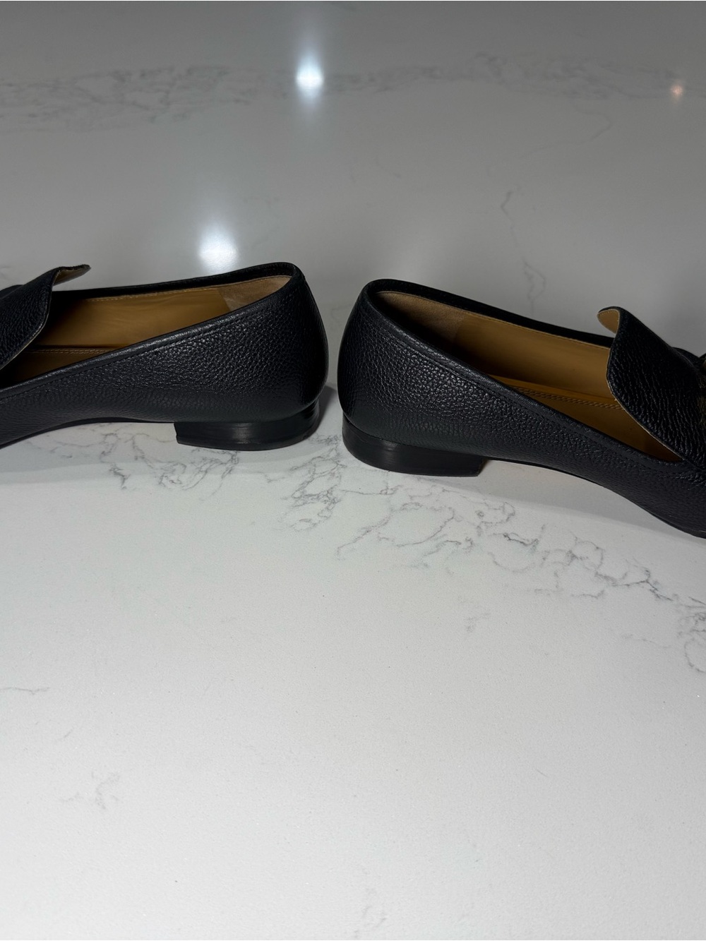 Tory Burch Black Leather Chain-Trim Loafers - Picture 11 of 12